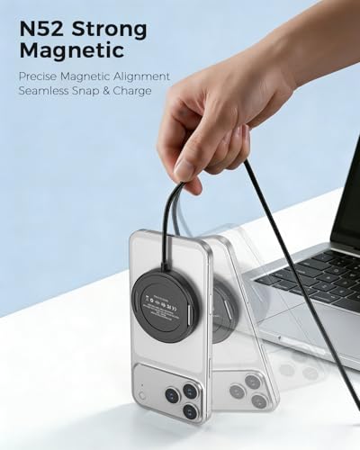 25W Magnetic Wireless Charger, Fast Wireless Charging Pads with Kickstand,MagSafe Charger for iPhone 18/17/16/15/14/13/12 Series & AirPods 5/4/3/2/Pro, Samsung S26 S25 Series, Pixel 10 - size: 1 Pack