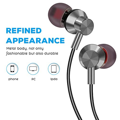 Earphones Wired in Ear Headphones Earbuds for iPhone 14/14 Pro Max /13/13 Pro Max/ 12/12 Mini 11 Pro/11 Headphones - color: 1 pack-silver