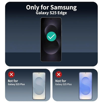 Privacy Screen & Camera Lens Protector for Samsung Galaxy S25 Edge, Anti-Spy Tempered Glass, Private Black Protection, 9H Hardness Anti-Scratch 2.5D Curved Edges Case-Friendly, 3 Pack Each - color: S25 Edge Black