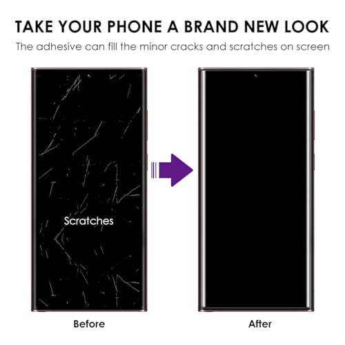 [3 Pack] Galaxy S22 Ultra Screen Protector, [Fingerprint-ID Compatible][Scratches Repair] UV Tempered Glass shield for Samsung S22 Ultra 5G - color: for Galaxy S22 Ultra (HD Glass)