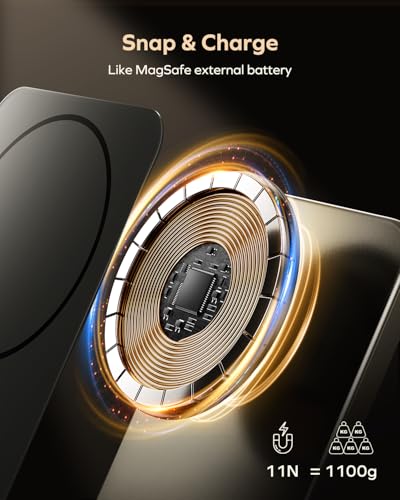 MOMAX Q.MAG Magnetic Power Bank, 0.5" Slim Slim Power Bank Fast Charging, 10000mAh for Magsafe Portable Charger for iPhone Air Battery Pack/17/Pro/Max/16/15/14/13/12 (No Lightning)