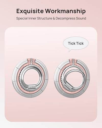 SODI Magnetic Phone Ring Holder, 360° Rotation Dual-Side Strong Magnet Phone Grip for Back of Phone Finger Holder Kickstand Compatible with iPhone 15 14 13 12 16 17 Pro Max Accessories, Pink - color: Pink