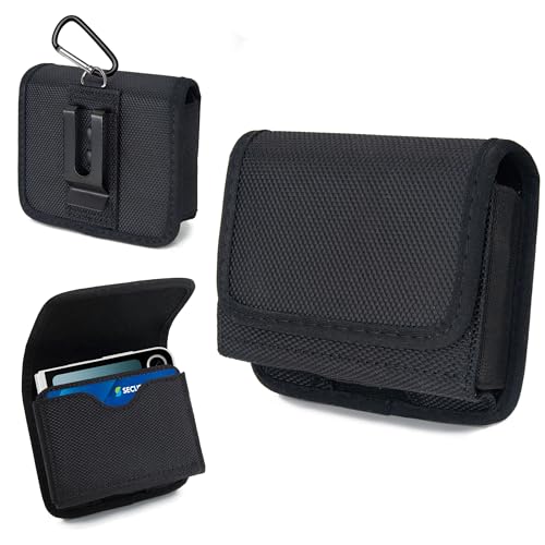 Holster for Samsung Galaxy Z Flip 7/6/5, Motorola Razr Plus, Razr 40 Ultra, Razr 2019/2020/2022, Nylon Pouch with Belt Clip Phone Holster Belt Case, Black -XS - size: X-Small