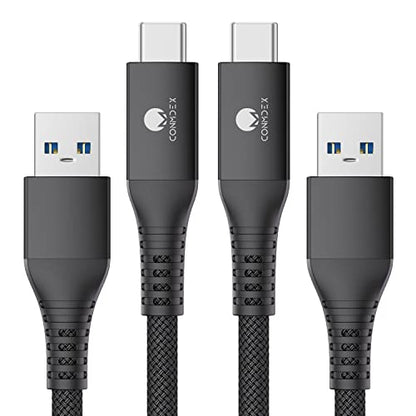 CONMDEX Android Auto USB Cable [3ft, 2-Pack] 10Gbps, 3A Fast Charging - color: Black, size: 3ft+3ft, style: 2Pack