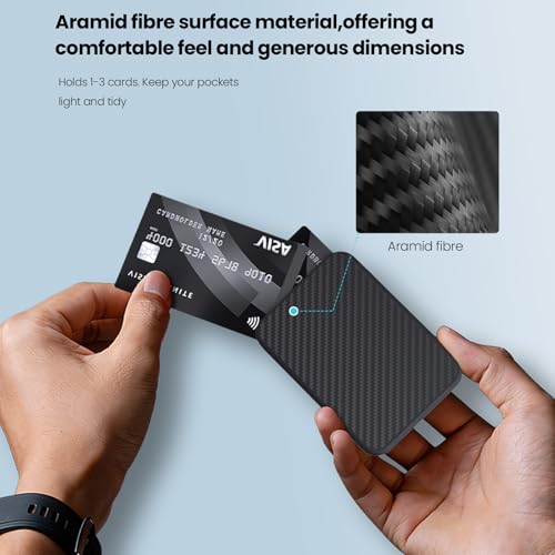 Nillkin MagSafe Wallet with Stand | Slim 3 Cards Holder | Aramid Fiber | RFID Blocking | for Men Credit Card | Phone Wallet for iPhone 17 Pro /16/15/14/13 and Most Magnetic Device (Black)