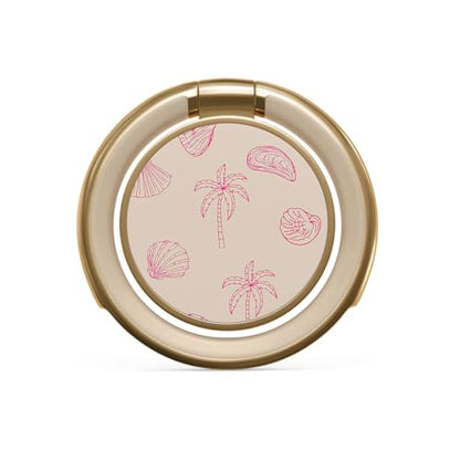 BURGA Cell Phone Ring, Holder Grip and Stand - Finger Phone Grip for Back of Smartphone Case, Kickstand 360 Rotation, Universal Ring for iPhone Samsung Galaxy Huawei Google Pixel, Stylish Accessories - color: Beach Please, style: Gold