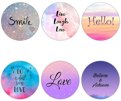 (6 Pack) Cell Phone Grip,Mobile Phone Finger Foldable Holder Stand for Smartphones and Tablets - Love Quotes - color: Py001