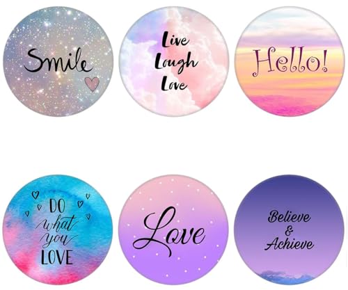 (6 Pack) Cell Phone Grip,Mobile Phone Finger Foldable Holder Stand for Smartphones and Tablets - Love Quotes - color: Py001