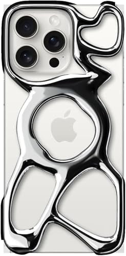 Angry miao Emptiness Phone Case for iPhone 16 Pro, MagSafe Compatible, 22g Lightweight, Heat Dissipating, Ample Protection, Shiny Silver - color: Shiny Silver, size: for iPhone 16 Pro, 6.3 Inches