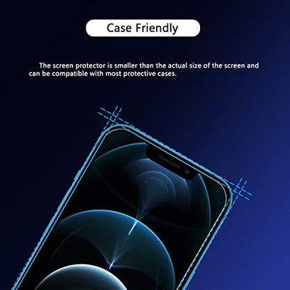 JESOHO Screen Protector for iPhone 12 Pro Max 6.7 inch, 2 Pack | Blue Light Blocking Tempered Glass Film, Eye Protection, Case Friendly, No Bubble,with Easy Installation Kit - size: iPhone 12 Pro Max (6.7 inches)