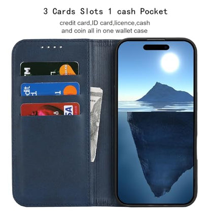 Case for iPhone 16 Plus Wallet, 6.7",Purse with Card Slot, Navy Blue | Premium PU Leather, Flip Folio Purse Case, with Card Slot, Stand Holder,Magnetic Closure, TPU Shockproof Protective Case - color: Navy Blue, size: iPhone 16 Plus