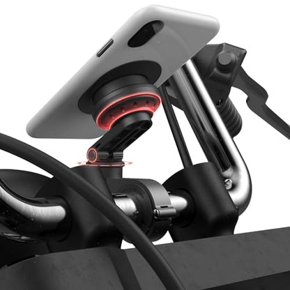 Motorcycle Phone Mount,Bike Cell Phone Holder with Vibration Dampener module,Out Front Bicycle Handlebar Mount for Mountain Road EBike,Scooter,Moto,MTB【Series C - 2nd Gen】Angle Adjustment Edition - color: 【Vibration Dampener】Handlebar Mount Pro-Black