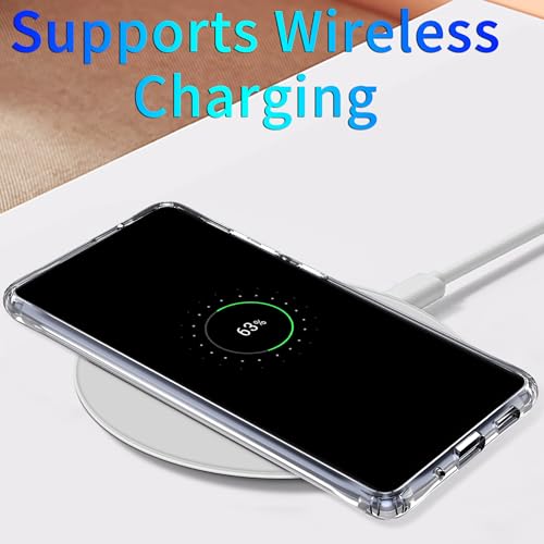 for Samsung Galaxy A32 5G Clear Case with Magnetic, Anti-Yellowing TPU & PC Back Cover Camera Protection, Wireless Charging Compatible