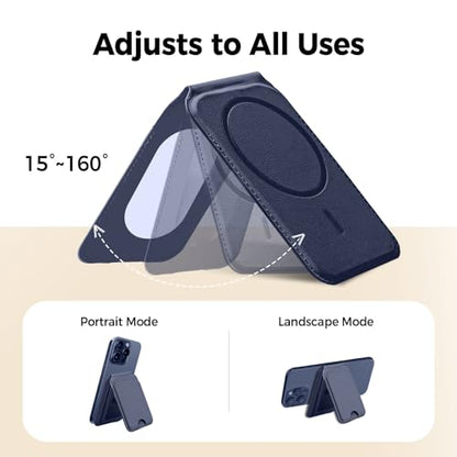 for MagSafe Wallet with Mirror,4 Card Holder RFID Blocking Stand - color: Blue