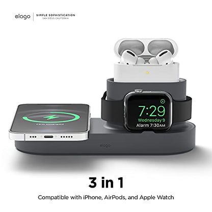 elago MS Charging Station for iPhone, AirPods, Apple Watch - color: Dark Grey