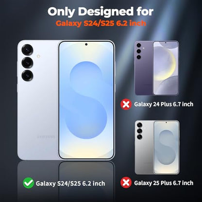 zapica Designed for Samsung Galaxy S25 Case & Galaxy S24 Case, Black | Military Grade Drop Protection, Dual Layer Structure Design, Heavy Duty Shockproof Non-Slip Phone Cover - color: Black, size: Samsung Galaxy S24/S25 6.2''