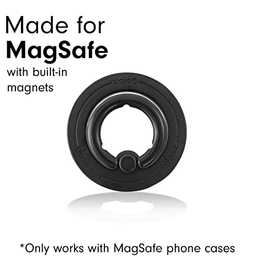 Sonix Magnetic Phone Grip and Phone Ring Holder - Compatible with MagSafe - Rotatable Kickstand and Phone Holder for iPhone 16, 15, 14, 13, 12 Series - Matte Black - color: Black