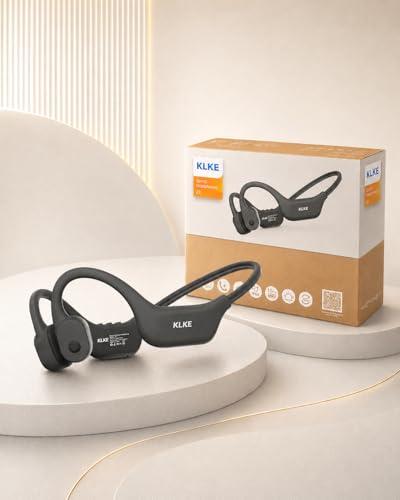 Bone Conduction Headphones for Running with mic and Rear Safety Light - color: KLKE-Gray