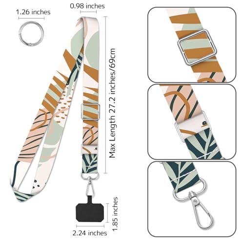 2 Pack Phone Lanyard Cell Phone Lanyard Crossbody Adjustable Phone Strap for Use Around the Neck Cell Phone Lanyard - color: Desert Leaf
