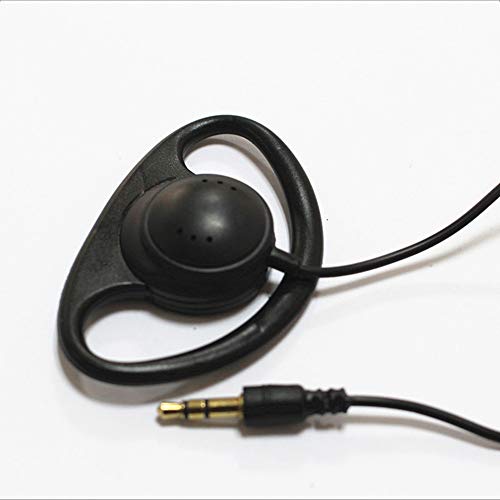 D Shape Earpiece Headset 3.5mm Single Side Earphone Hook Earbud for Tour Guide System Receiver Tablet Laptop PC Skype YouTube MP3/4 DVD
