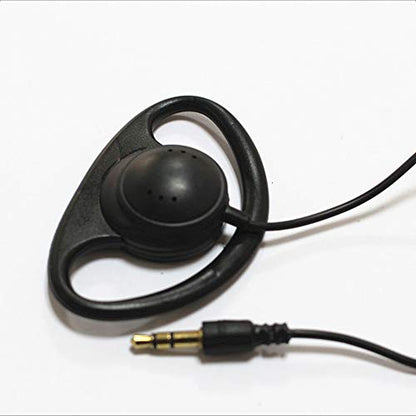 D Shape Earpiece Headset 3.5mm Single Side Earphone Hook Earbud for Tour Guide System Receiver Tablet Laptop PC Skype YouTube MP3/4 DVD