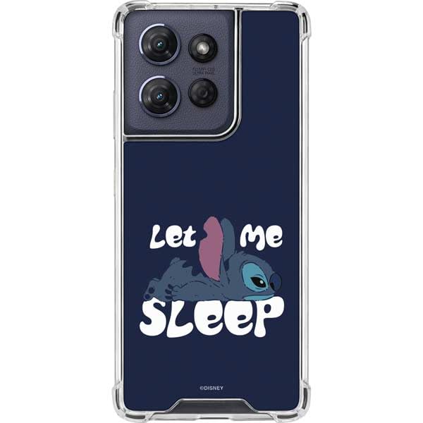 Skinit Clear Phone Case Compatible with Moto G Power 5G (2025) - Officially Licensed Disney Lilo and Stitch Let Me Sleep Design - color: Blue - STCHDS05