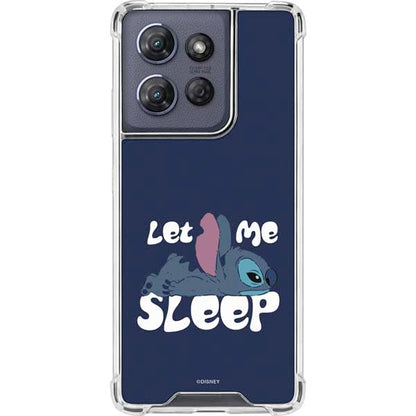 Skinit Clear Phone Case Compatible with Moto G Power 5G (2025) - Officially Licensed Disney Lilo and Stitch Let Me Sleep Design - color: Blue - STCHDS05