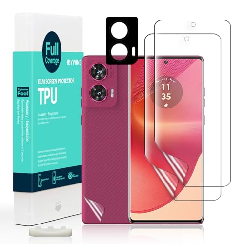 Ibywind for Motorola Edge 50 Fusion 5G Screen Protector,2-Pack,Hydrogel Film with Camera Lens Protector,Easy Installation Tool,Bubble-Free,Fingerprint Unlock Compatible,Anti-Shatter,Anti-Scratch - size: Edge 50 Fusion