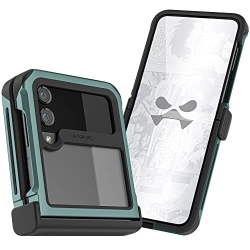 Ghostek Atomic Slim Galaxy Z Flip 4 Case - Clear Back with Green Aluminum Metal Bumper, Shockproof & Dual-Layer Protective Phone Case, Limited Edition Color for 2022 Samsung Z Flip 4 Case(6.7")(Green) - color: Green [Limited], size: Galaxy Z Flip 4