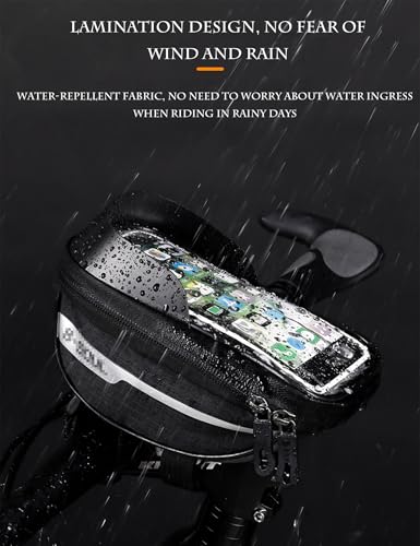 Hard Casing Bike Bag, Lightweight and Durable Waterproof Phone Holder in Gray, Sensitive Touchscreen for Phones up to 6.4 inches, Perfect Bike Accessories - 7"x4" / 18x10 cm - color: Gray