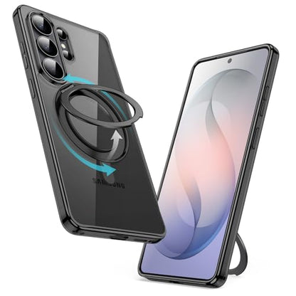 JETech 360° Rotatable Ring Stand Case for Samsung Galaxy S26 Ultra, Black | Compatible with MagSafe, Clear Back, Stand & Ring Holder, Shockproof Protection - color: Black, size: Galaxy S26 Ultra