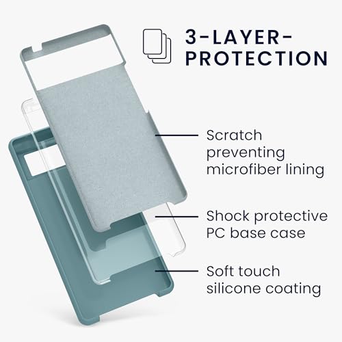 kwmobile Case Compatible with Google Pixel 6 Case - TPU Silicone Phone Cover with Soft Finish - Antique Stone - color: Antique Stone, size: Pixel 6