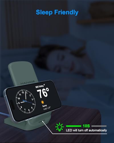 NANAMI Fast Charger, 15W Max Wireless Charging Stand with PD20W Adapter - color: Green