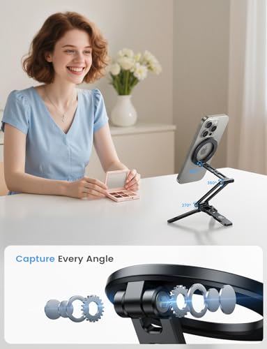 Lamicall for MagSafe Tripod Stand Ultra-Compact with 1/4" Screw, Arca, Hook - color: Black