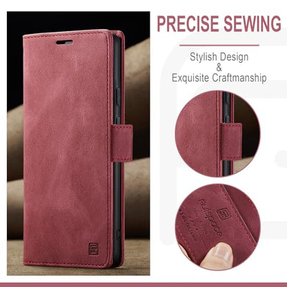 HAII Case for Google Pixel 10a 6.3",PU Leather Folio Flip Wallet Case with Card Holster Stand Kickstand Magnetic Closure Shockproof Phone Cover for Google Pixel 10a (Red) - color: Red