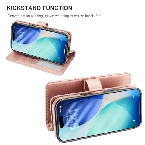 Bocasal for MagSafe Wallet Case Card Holder for iPhone 17, Rose Gold - color: Rose Gold for MagSafe