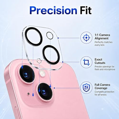 Camera Lens Protector for iPhone 15/iPhone 15 Plus- 3 Pack - size: iPhone 15/15 Plus