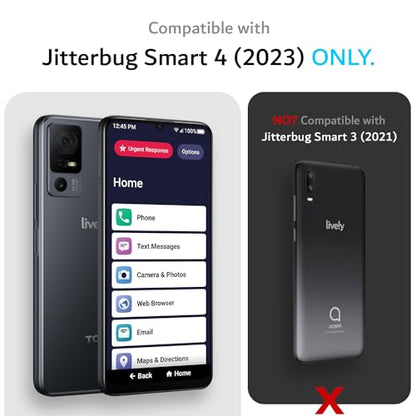 TUDIA MergeGrip for Jitterbug Smart 4 Case T608G, [Military Grade Drop Tested] Shockproof Protection Slim Rugged Dual Layer Heavy Duty Phone Cases for Senior - Matte Black - color: Matte Black