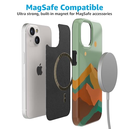 Casely iPhone 15 Plus Case | Endless Peaks | Colorblock Mountain | Compatible with MagSafe | Classic Ultra Slim Design - color: Endless Peaks | Colorblock Mountain