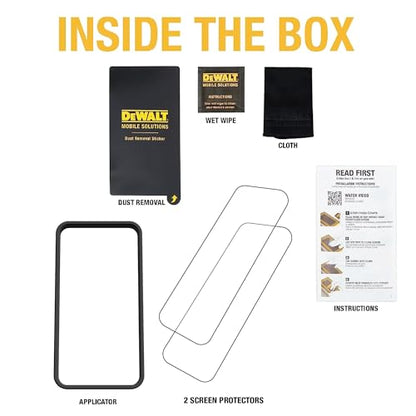 DEWALT Glass Screen Protector for iPhone — Apple Compatible — Easy Install — Applicator Included — 2-Pack (iPhone 16 Plus) - size: iPhone 16 Plus