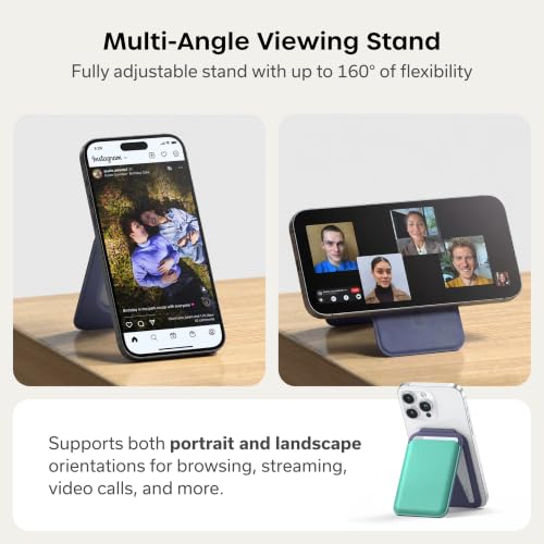 Satechi MagSafe Wallet Stand, Card Holder, NFC Pass-Through - color: Aqua
