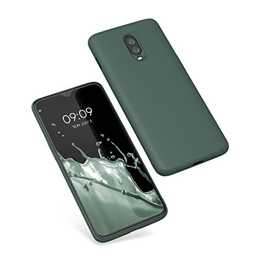 kwmobile Case Compatible with OnePlus 6T Case - Slim Protective TPU Silicone Phone Cover - Forest Green - color: forest green
