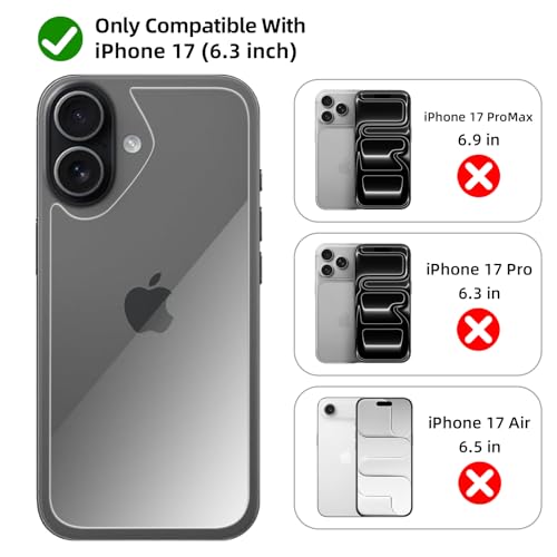 3 Pack Glass Back Screen Protector for iPhone 17 6.3 inch 2025 - size: iPhone 17 6.3 inch