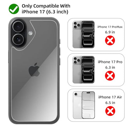3 Pack Glass Back Screen Protector for iPhone 17 6.3 inch 2025 - size: iPhone 17 6.3 inch
