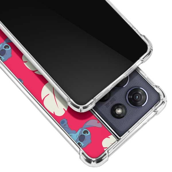 Skinit Clear Phone Case Compatible with Moto G Power 5G (2025) - Officially Licensed Disney Lilo and Stitch Character Pattern Design - color: Red - DISLNS01