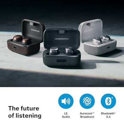 Sennheiser Momentum True Wireless 4 Smart Earbuds, Bluetooth 5.4, Crystal-Clear Sound, Noise Cancelling Earbuds, Comfortable Design, 30-Hour Battery, Adaptive ANC, LE Audio, Auracast – Black Graphite - color: Black Graphite