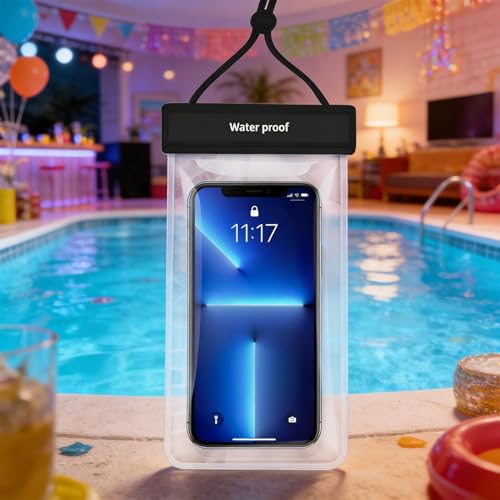 Waterproof Phone Pouch Touchscreen Protective Lightweight Black | Waterproof Pouch for Swimming for Women Men Summer Vacation Beach Pool Cruise Outdoor Adventure - color: black
