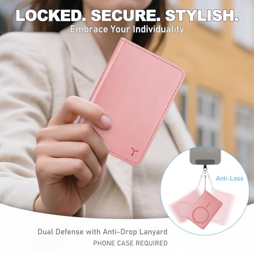 TUCCH Magnetic Wallet for Magsafe iPhone, 6 Card Holders, Rose Gold | for iPhone 17/17e/16/15/14/13/12 Pro/Pro Max/Plus, RFID Blocking, Clear ID Window, PU Leather - color: Rose Gold