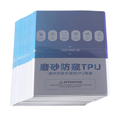 Cellphone Screen Protector Anti Peeping Frosted Hydrogel Film 50 Pcs Set Flexible TPU Anti Fingerprint Anti Sweat for Mobile Phone Watch IOS Earbuds Camera 180x110mm