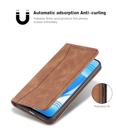 Asuwish Flip Wallet Phone Case for OnePlus Nord N200 5G with Screen Protector Magnetic Closure Folio Cover Credit Card Holder Slot Stand One Plus N 200 G5 1 Plus 200N 1plus One+ 1+ N2005G 2021 Brown - color: Brown